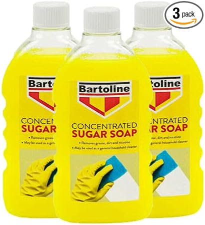 3 PCS Flask SUGAR SOAP Concentrate BARTOLINE MEW 500ML REMOVES Grease, Dirt & Nicotine May BE Used AS A General Household Cleaner