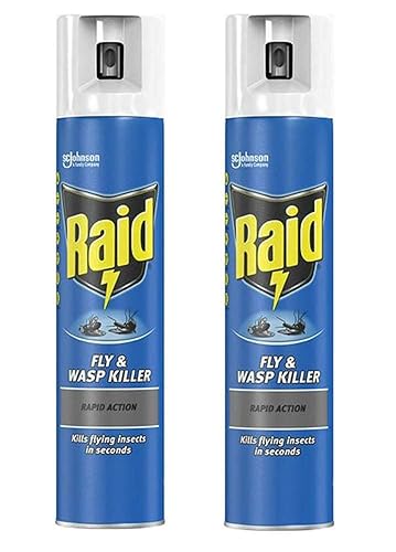 2 x Fly Wasp Killer Rapid Action Spray Can 300ml