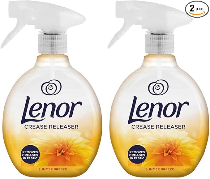 Lenor Crease Releaser Spray Removes Creases in Fabric, Summer Breeze Scent, Twin Pack, 2 x 500ml