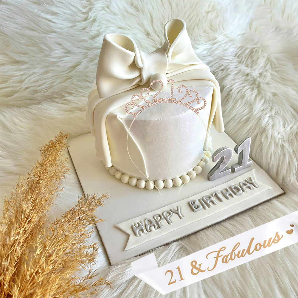 Ecomtwist 21st Birthday Sash & Tiara Set - Rose Gold “21 and Fabulous” Sash & Rhinestone Tiara - Perfect for 21st Birthday Gifts, Decorations, and Party Accessories