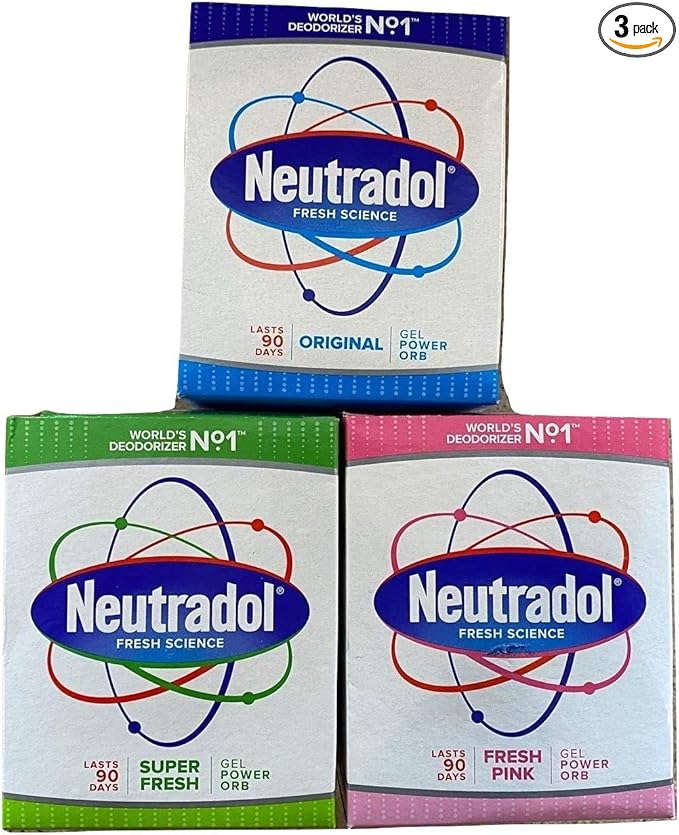 Neutradol Gel Power Orbs - 3 Pack: Super Fresh, Fresh Pink, Original for Clean Air at Home and Work