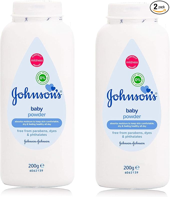 Johnson’s Baby Talcum Powder Multipack of 2 | Clinically Proven Talc for Newborn Delicate Skin | Leaves Skin Soft and Smooth | 2 x 200g