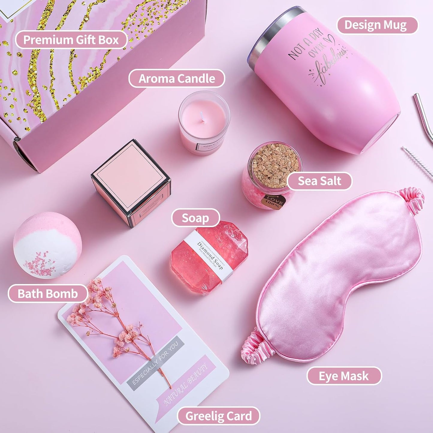 Pink Series Gift Set Spa Gift Basket Set Mother's Day Girlfriend Creative Souvenir Gift Box