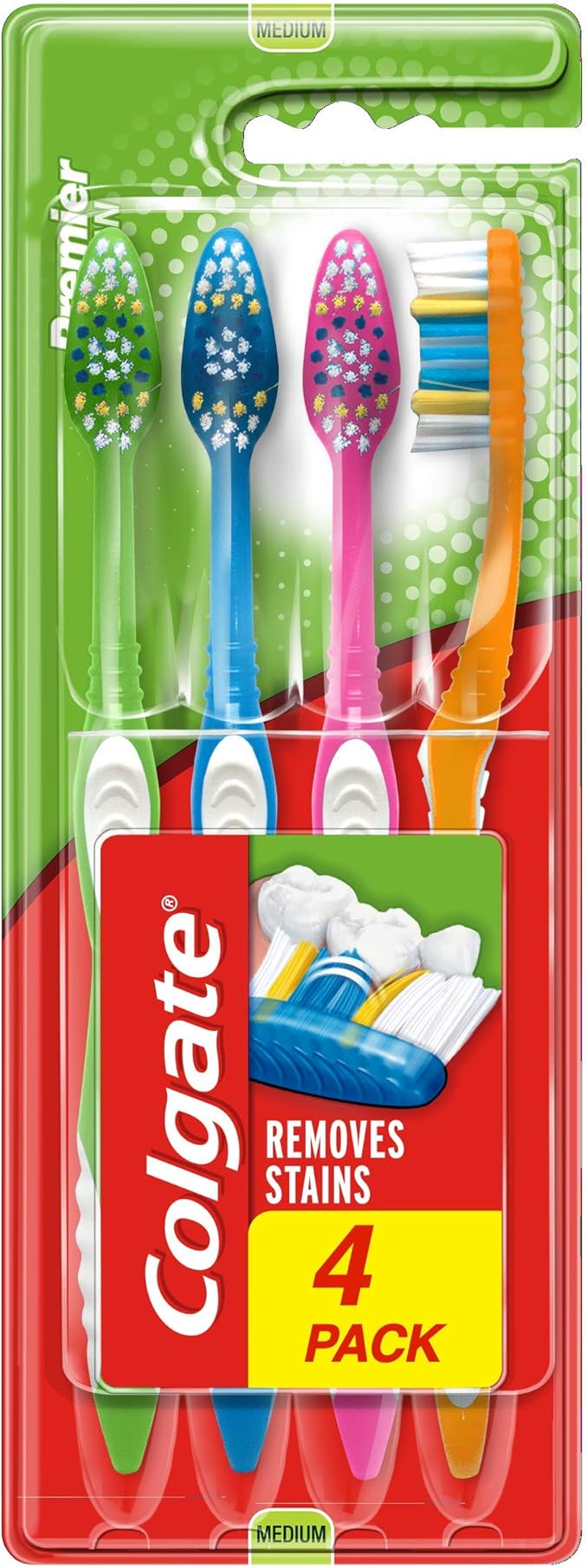 A - Z Colgate Toothbrush Premier Clean 4 Pack White
