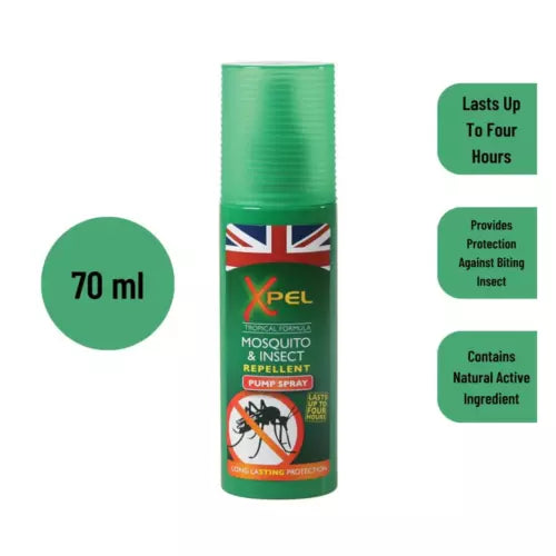 Xpel Tropical Formula Mosquito and Insect Repellent Pump Spray 70ml x 3