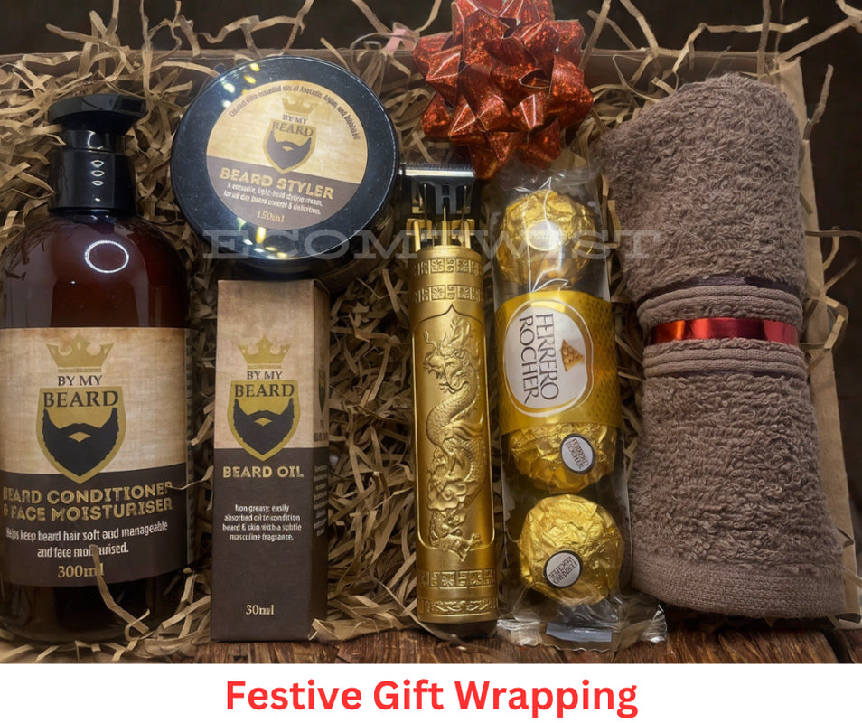 Men’S Christmas Beard Gift Hamper Basket Gift Idea for Him Dad Husband Granddad