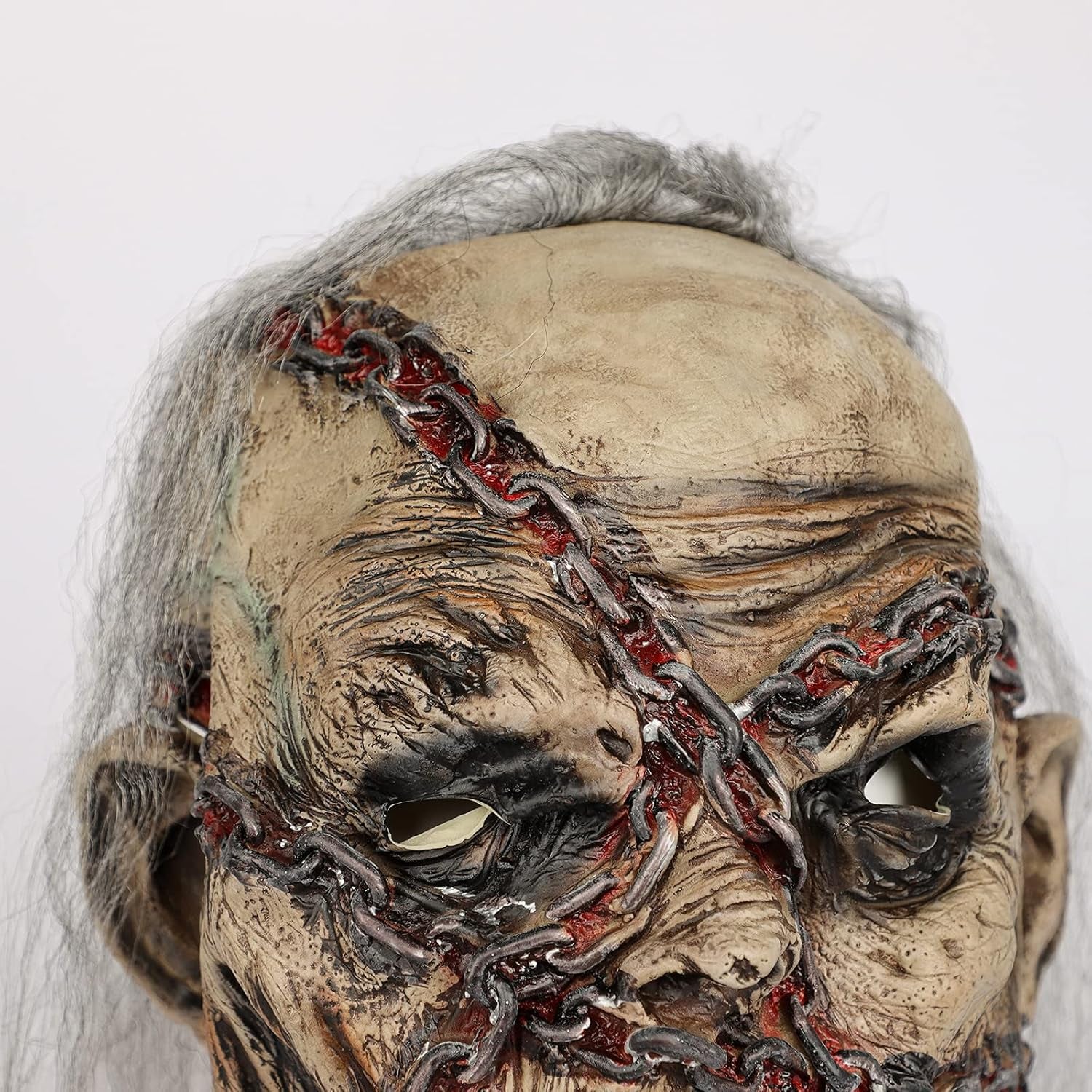 Halloween Horror Mask Creepy Party Mask Scary Cosplay Mask Evil Dead Mask Zombie Mask Halloween Ghost Mask with Hair Halloween Full Head Mask Horrible Mask Realistic for Halloween Cosplay Party