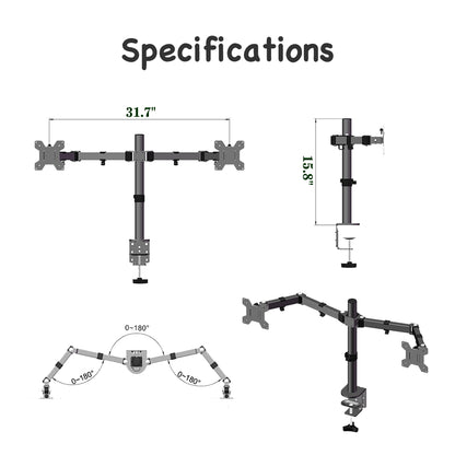 13-27 Inch Double Pendulum Large Base TV Stand TSNS-03 Bearing 8Kg/Vese100*100/90° tilt/360° rotation