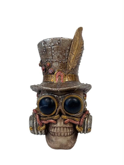 Halloween Skull Garden Ornament Time Traveller Top Hat Skeleton Punk Anatomical