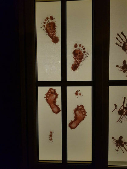 HALLOWEEN WINDOW STICKERS DECORATION SCARY BLOOD HAND PARTY BLOODY RED DECALS IT