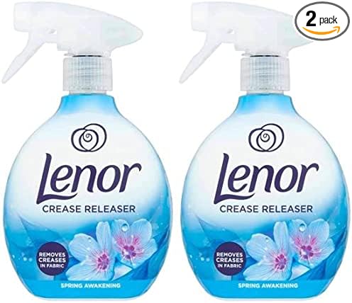 Lenor Crease Releaser Spray Removes Creases in Fabric. Spring Awakening Scent, Twin Pack, 2 x 500ml