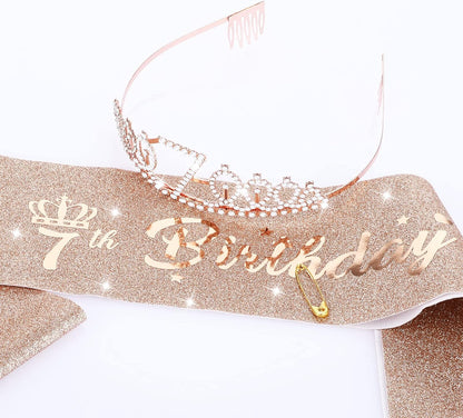 'It'S My 10Th Birthday' Sash and Tiara for Girls, Rose Gold Birthday Crown 10 &