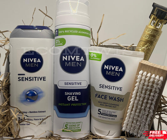 Nivea Men Sensitive Skin Care Gift Hamper Boyfriend Body Care Dad Christmas Set