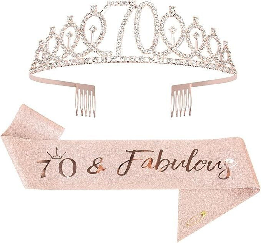 Birthday Crown Sash and Tiara Kit Gifts 70Th