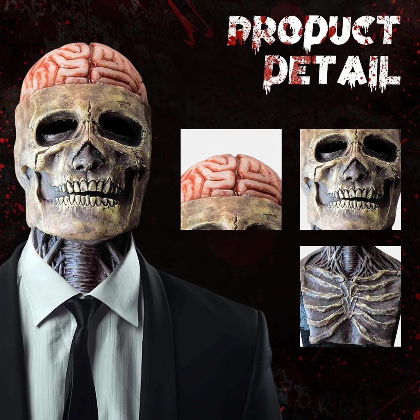  Halloween Mask Skull Mask Full Head Scary Mask Realistic Mask Cosplay Party Props for Halloween Masquerade, Costume Party, Carnival