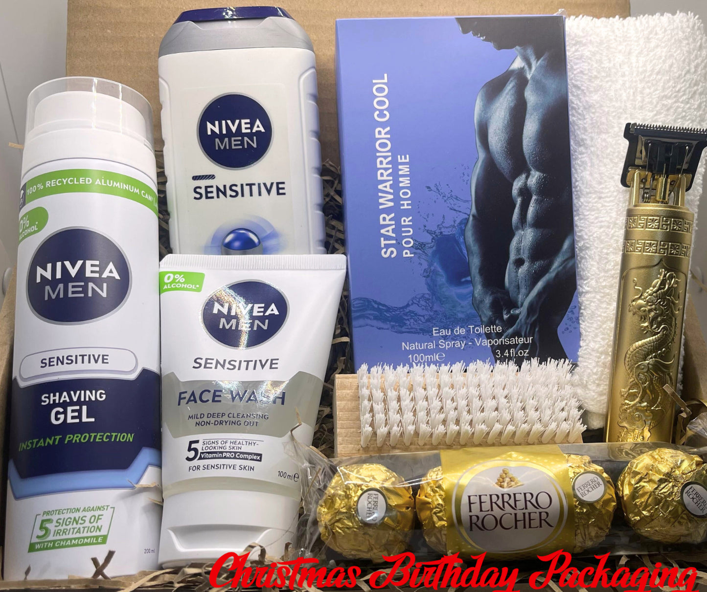 Nivea Men Sensitive Skin Care Gift Hamper Boyfriend Body Care Dad Christmas Set