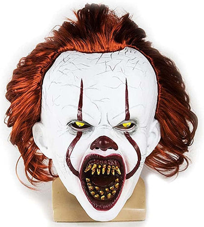  Scary Clown Latex Mask Joker Scary Creepy Halloween Costume Props Cosplay Face Mask for Adults, Kids