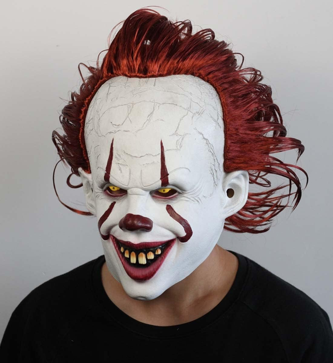  Scary Clown Latex Mask Joker Scary Creepy Halloween Costume Props Cosplay Face Mask for Adults, Kids