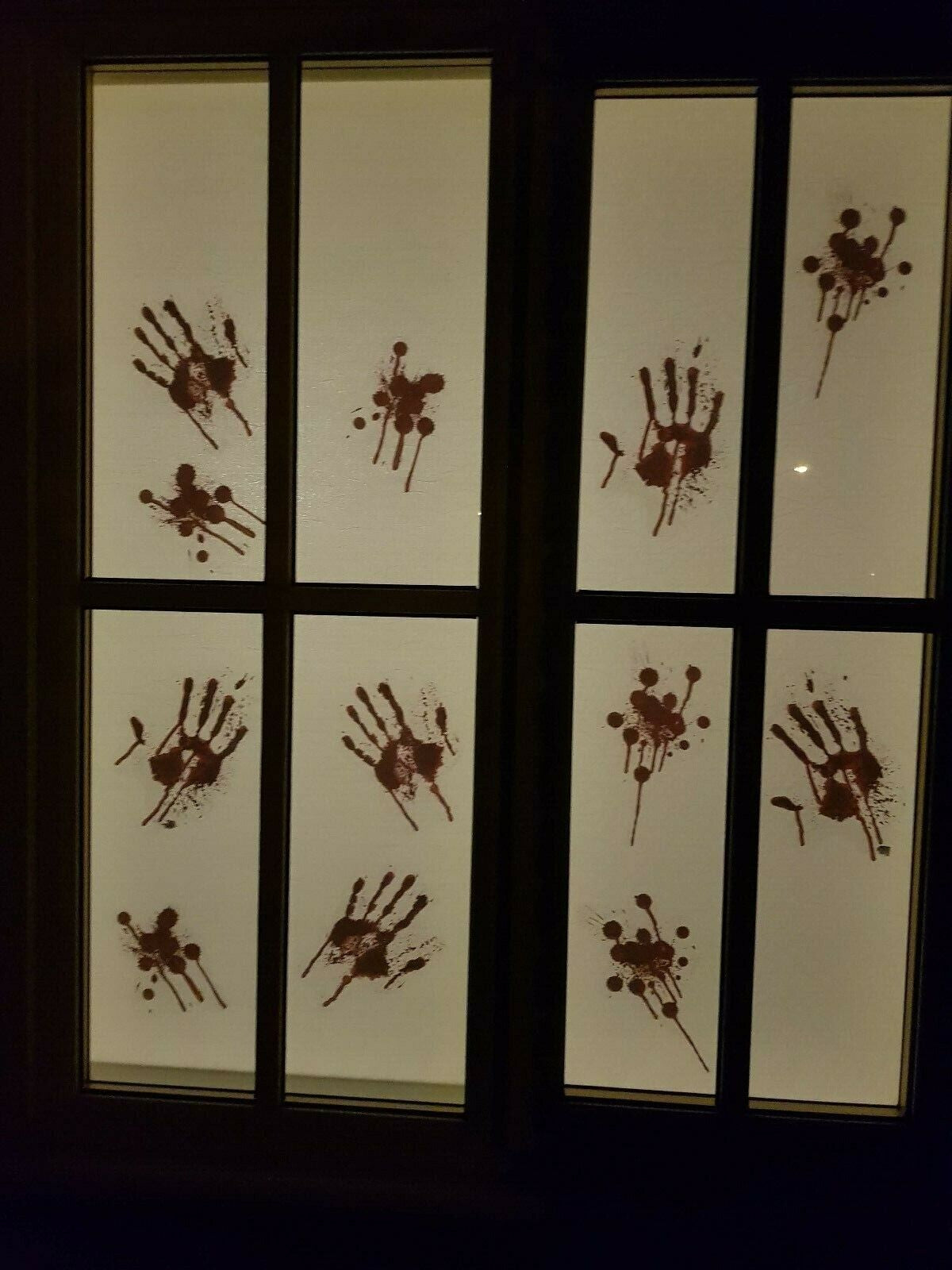 HALLOWEEN WINDOW STICKERS DECORATION SCARY BLOOD HAND PARTY BLOODY RED DECALS IT