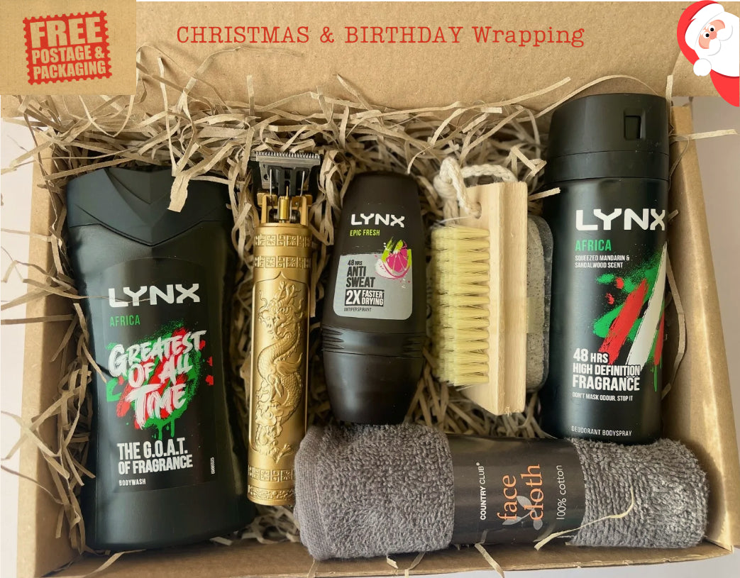 Mens Lynx Gift Hamper Father Bodycare Birthday Set Dad Son Gift Basket