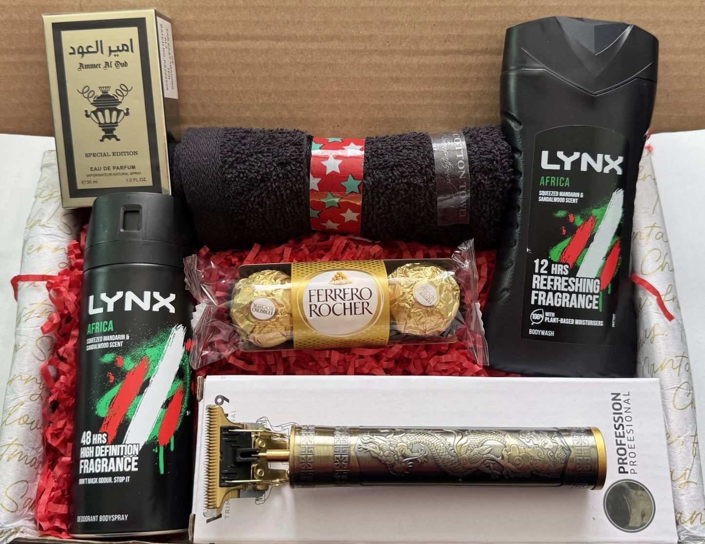 Lynx Africa Christmas Gift Set for Him with Trimmer & Oudh Perfume