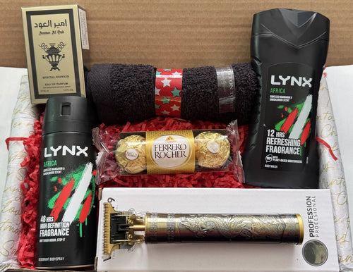 Lynx Africa Christmas Gift Set for Him with Trimmer & Oudh Perfume
