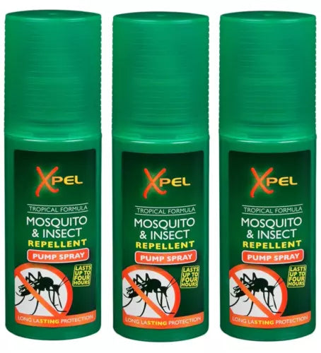 Xpel Tropical Formula Mosquito and Insect Repellent Pump Spray 70ml x 3