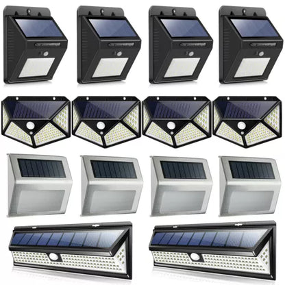 Solar Power Motion Sensor Wall Lights 100 LED Outdoor Garden Security Lamp