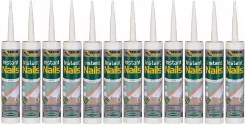 Everbuild Instant Nails High Strength Quick Grab Panel Adhesive White 290ml x 12
