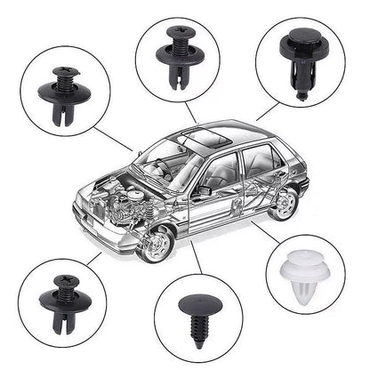 100Pcs Car Trim Clips Pins Retainers Rivet Panel Fasteners Bumper Removal Tools