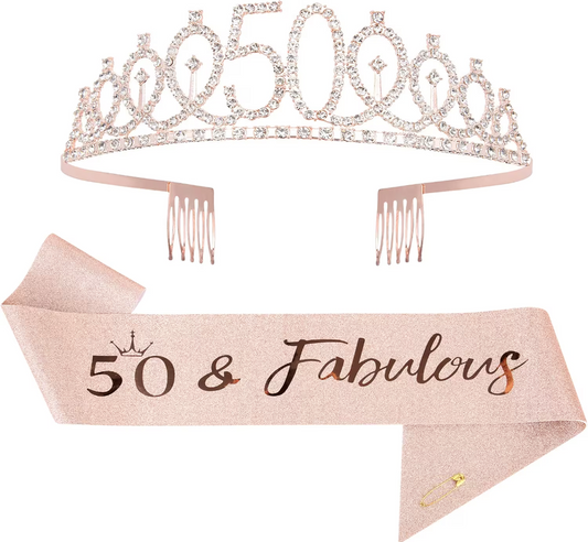 Birthday Crown Sash and Tiara Kit  10/13/15/16/21/30/ 50th birthday decorations